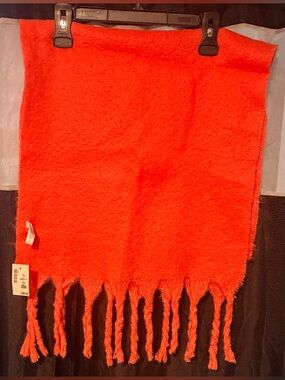 NWT Bright Pink Fringed Knit Scarf